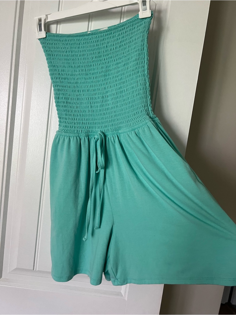Zenana Smocked Teal Romper best for XXS-XS